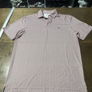 Vineyard Vines Polo Shirt Mens Small Sankaty Performance On-The-Go Golf Dachshun